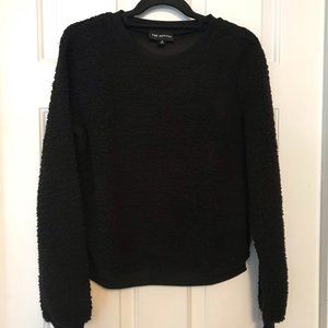 NWOT THE ZENANA Sherpa Top Scoop Neck Black Sz M